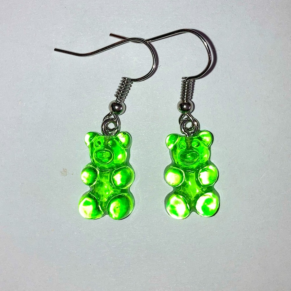 Green Gummy Bear Earrings